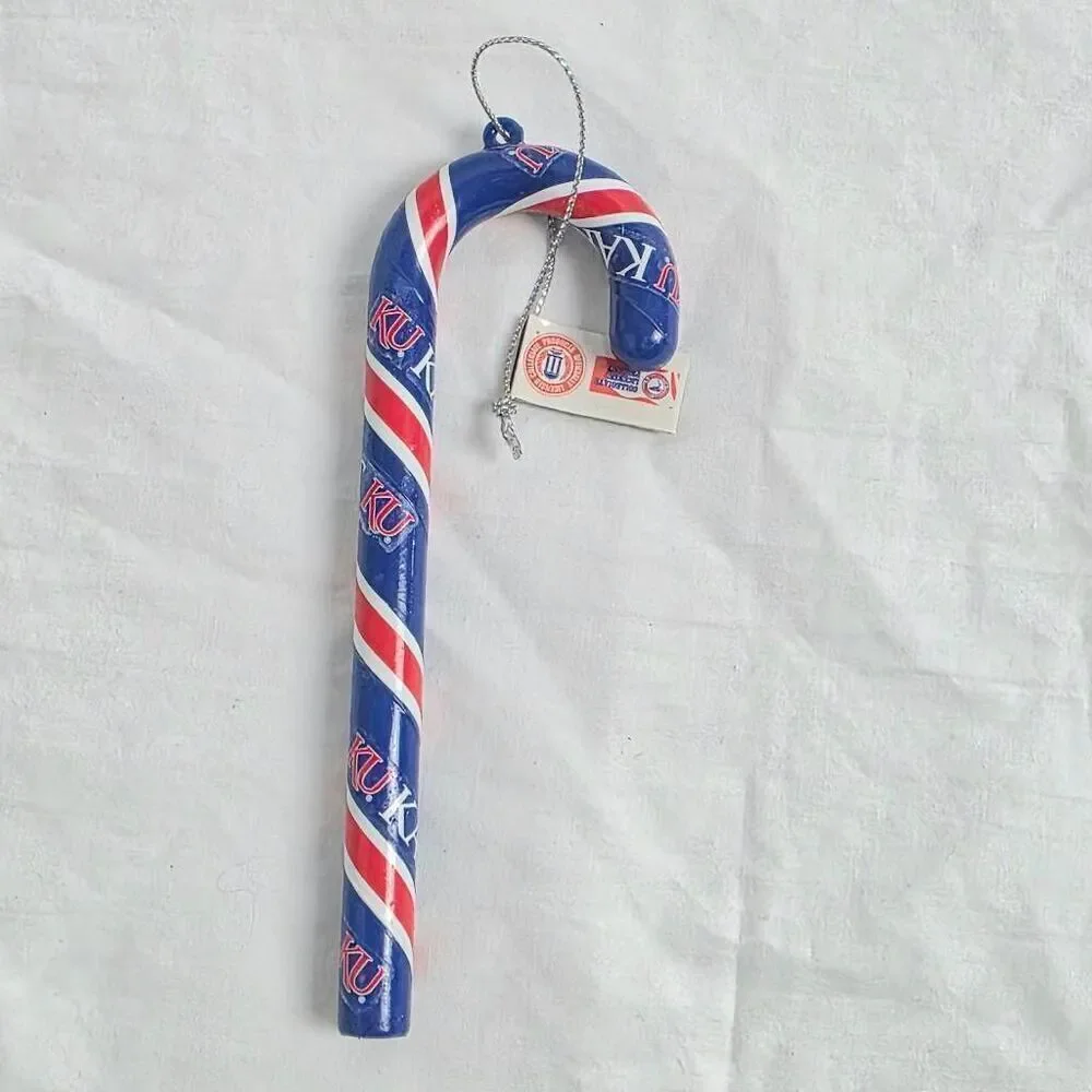 Kansas Jayhawks KU Candy Cane Ornament Licensed NCAA